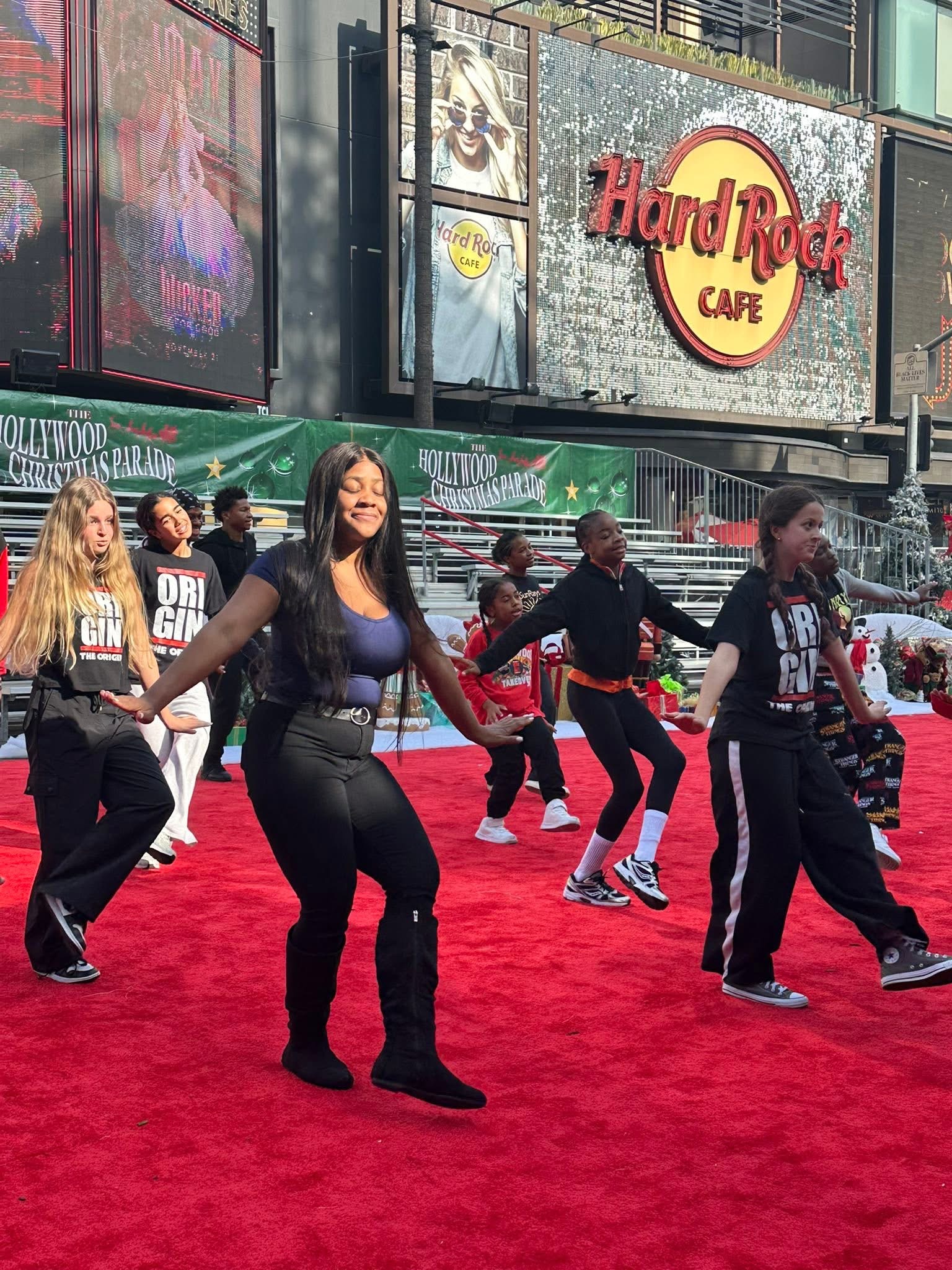 Origin dancers performing on the red carpet at Universal CityWalk