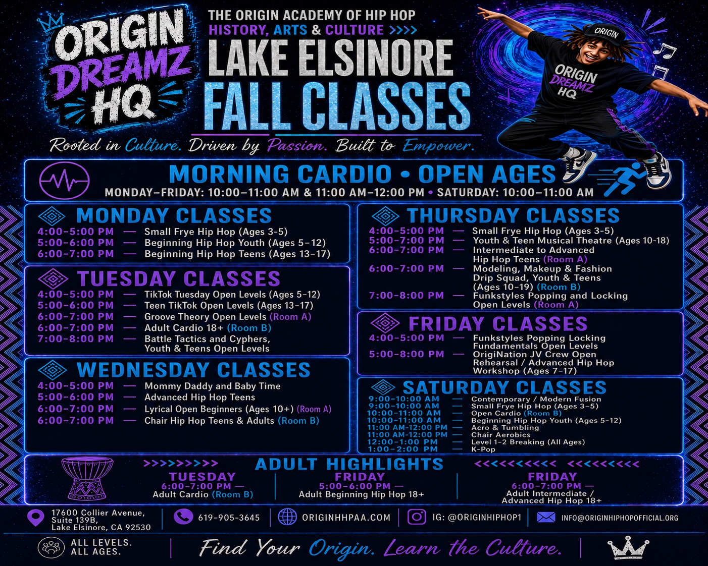 Lake Elsinore current fall class schedule